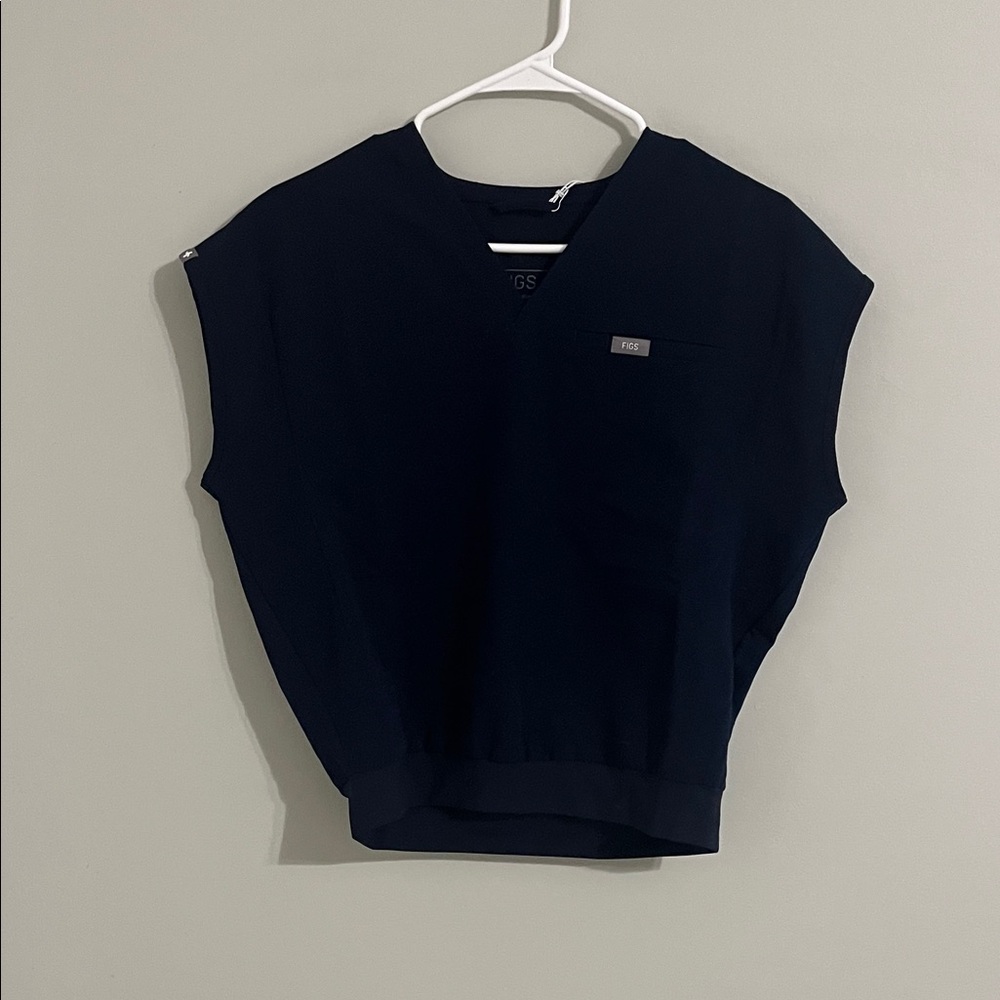 Figs Navy Blue Raleigh Scrub Top